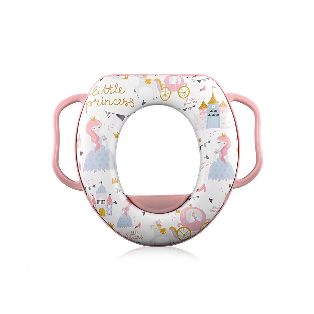 Lorelli párnázott WC szűkítő fogantyúval - Pink Princess