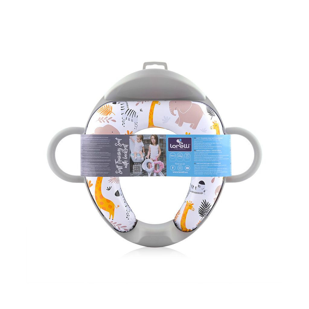 Lorelli párnázott WC szűkítő háttámlával - Grey Animals
