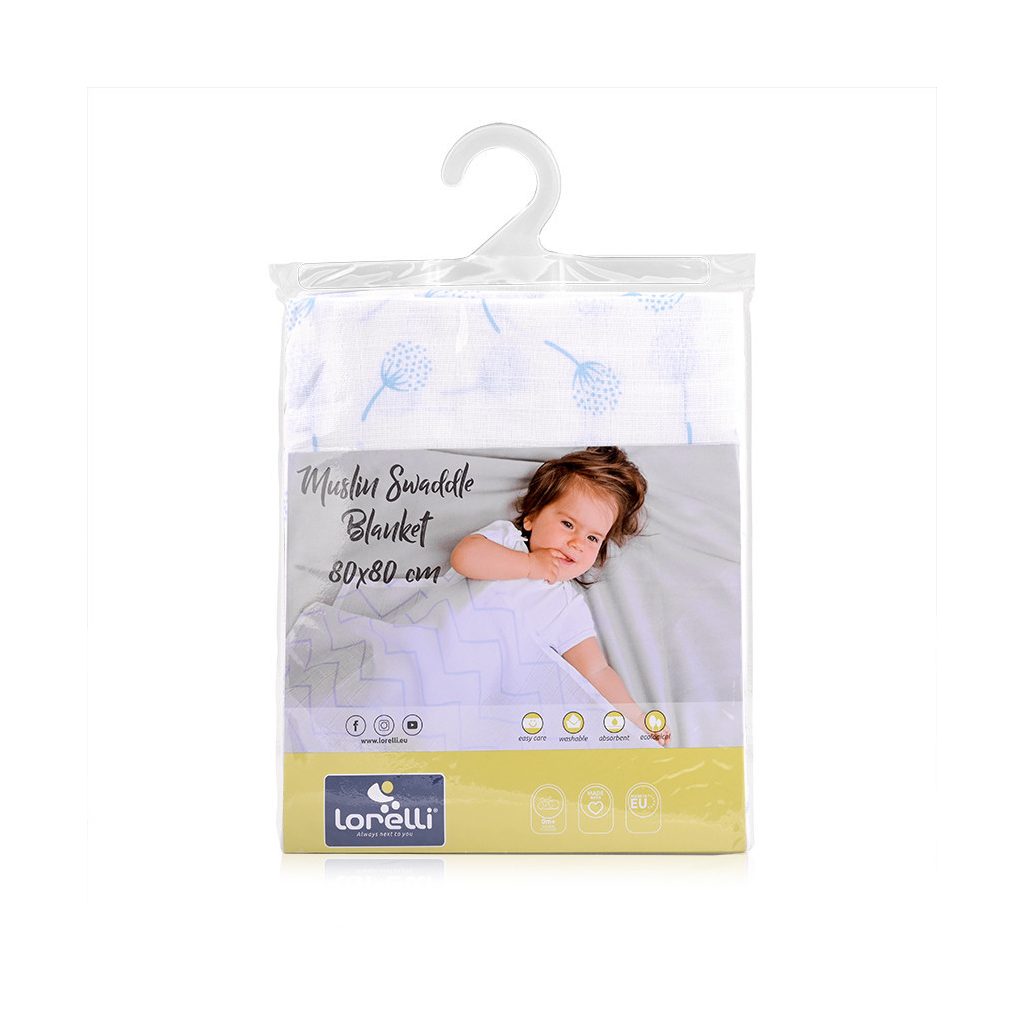 Lorelli Muszlin takaró 80x80 cm - Aquatic Floral