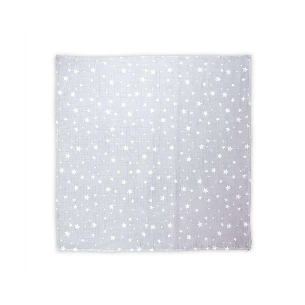 Lorelli Muszlin takaró 80x80 cm - Grey With Stars