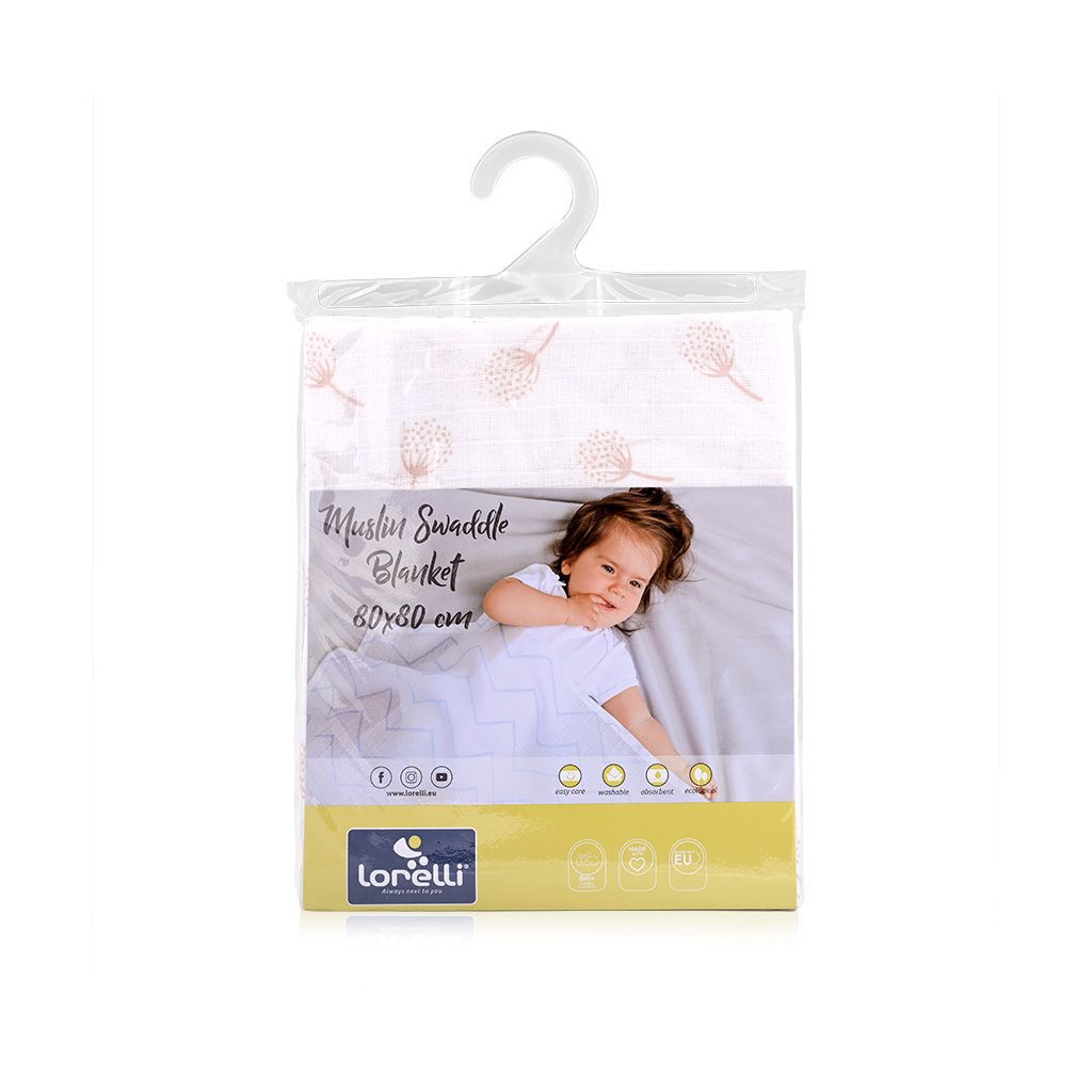 Lorelli Muszlin takaró 80x80 cm - Rose Floral