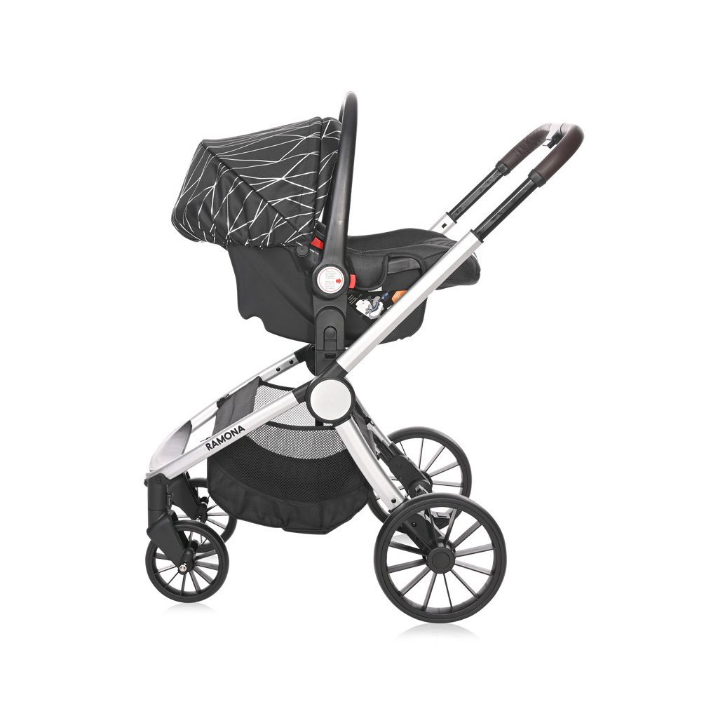 Lorelli Ramona 3 az 1-ben multifunkciós babakocsi (2 doboz) - Silver Stripe