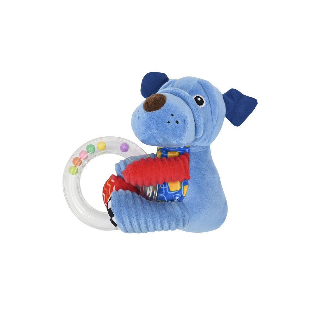 Lorelli Toys Plüss gyűrűs játék - Kék kutya