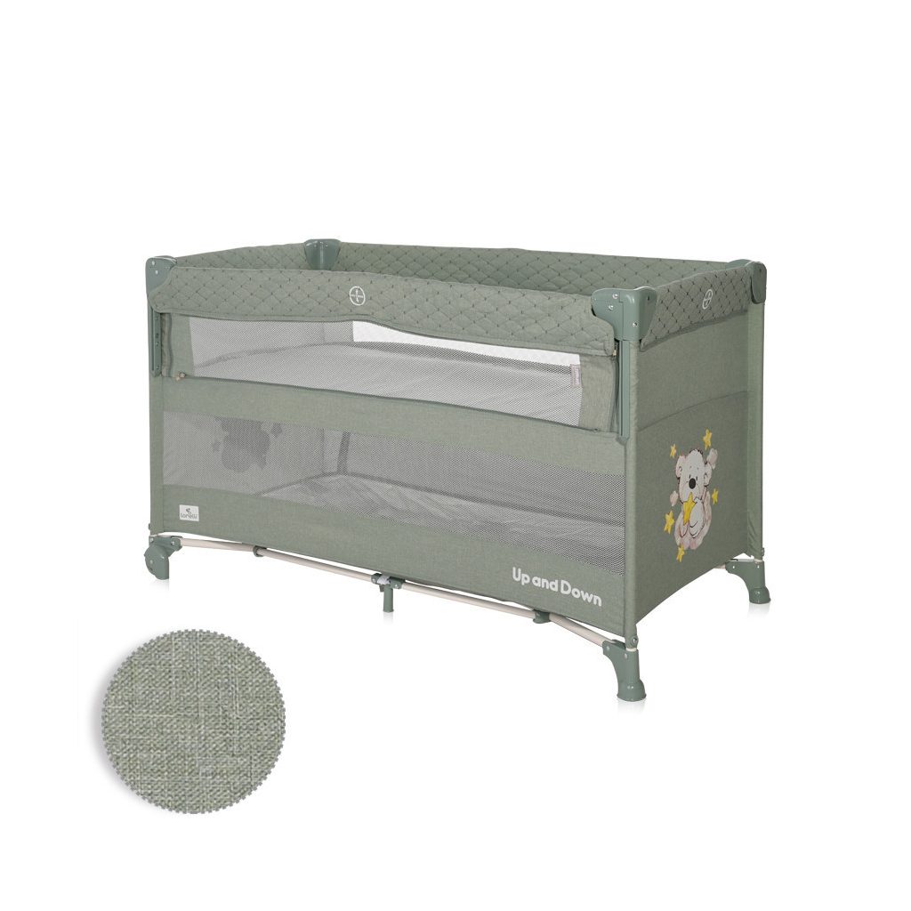 Lorelli Up and Down multifunkciós utazóágy - Iceberg Green Teddy Bear