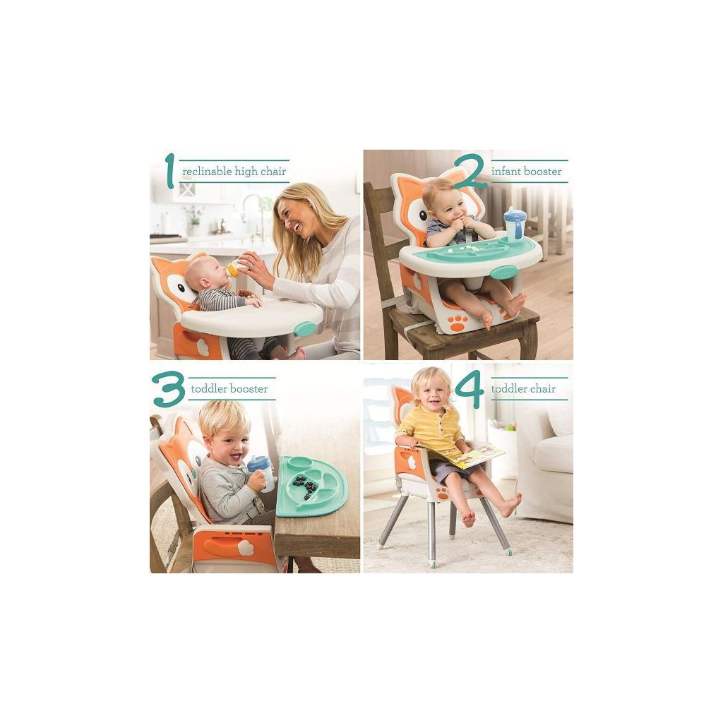 Infantino Grow-With-Me 4 az 1-ben átalakítható etetőszék - róka