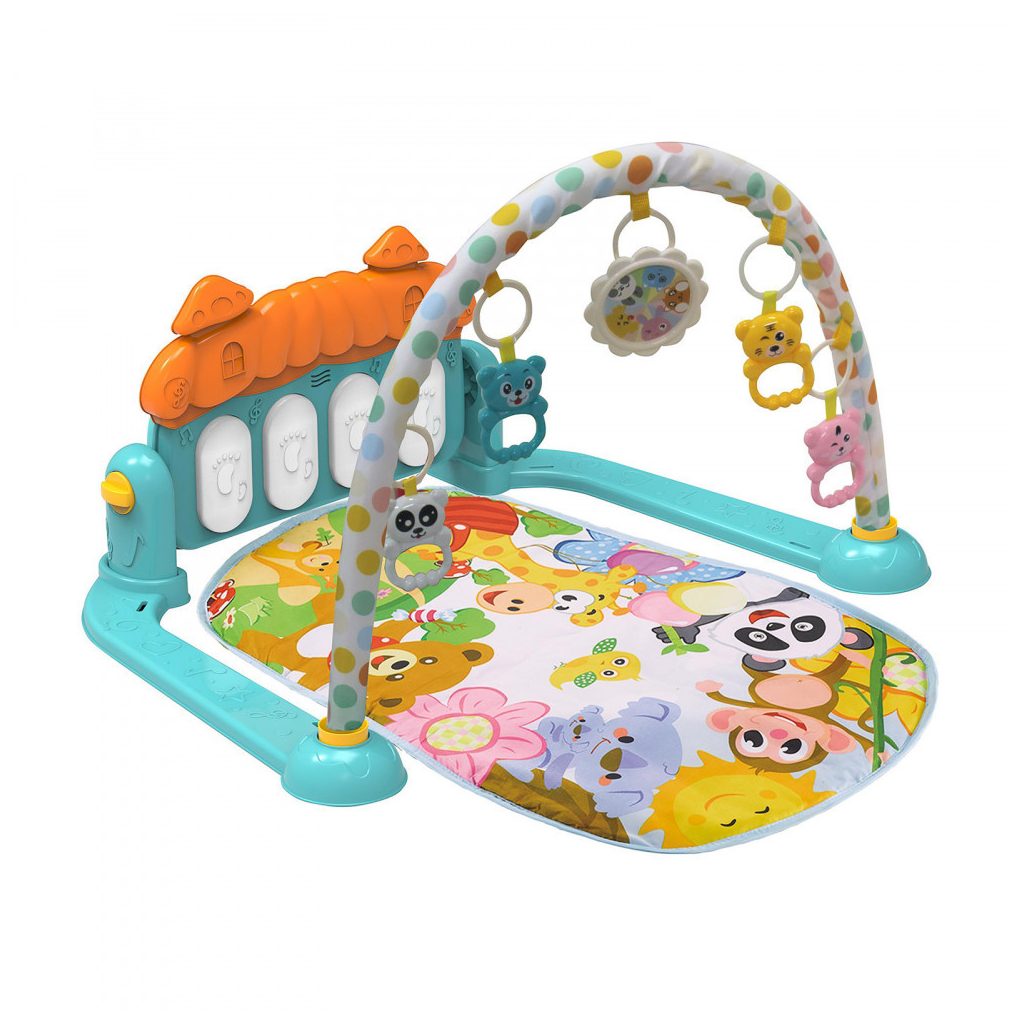 Chipolino zenélő játszószőnyeg - Zoo party - blue