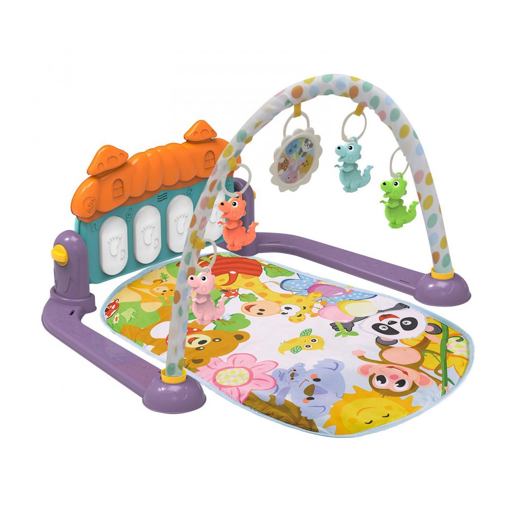 Chipolino zenélő játszószőnyeg - Zoo party - purple