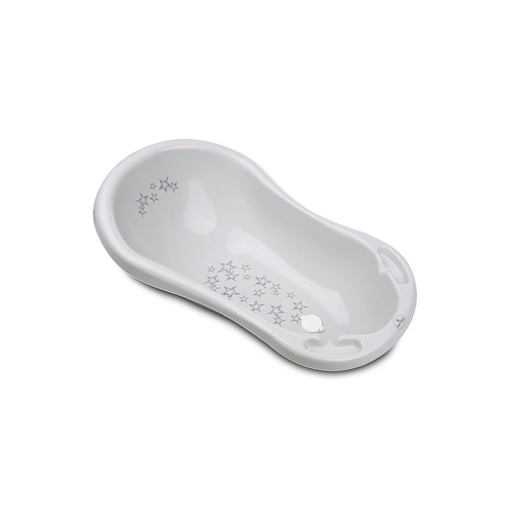 Lorelli Kád 84 kád leeresztő dugóval csúszásgátlóval - Little Stars Grey