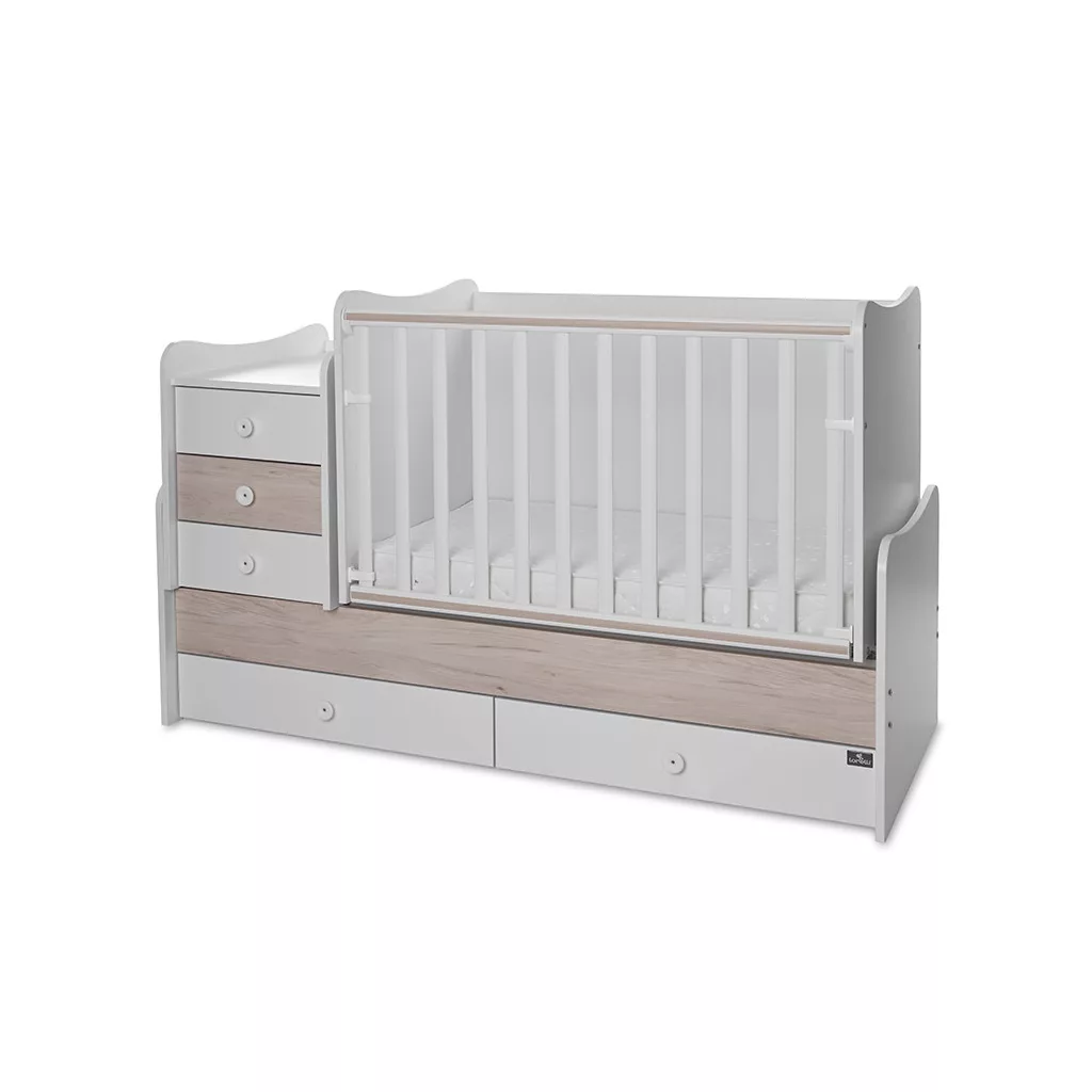 Lorelli Maxi Plus kombi ágy 70x160 - Trio White/Ligh Oak