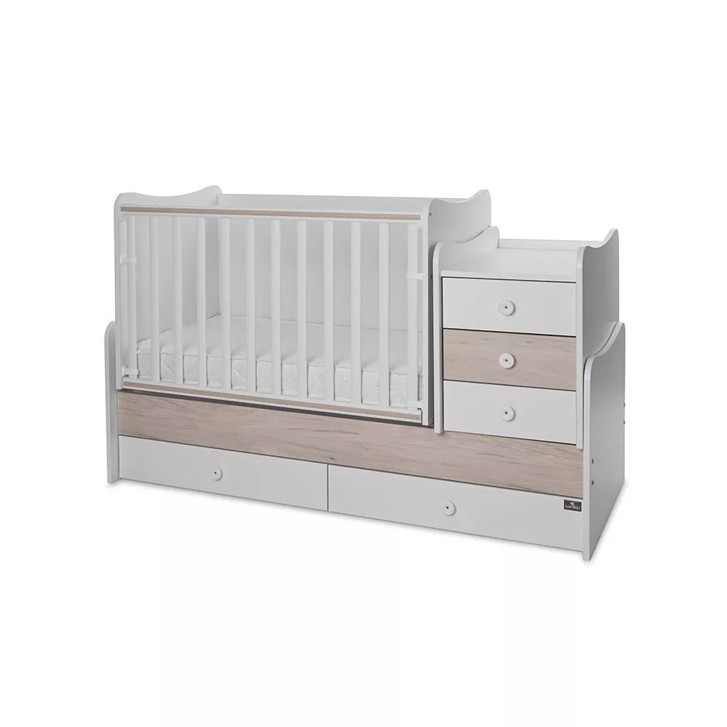 Lorelli Maxi Plus kombi ágy 70x160 - Trio White/Ligh Oak