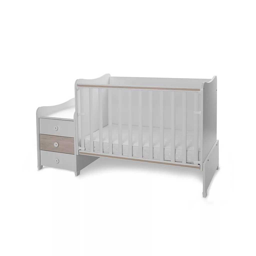 Lorelli Maxi Plus kombi ágy 70x160 - Trio White/Ligh Oak