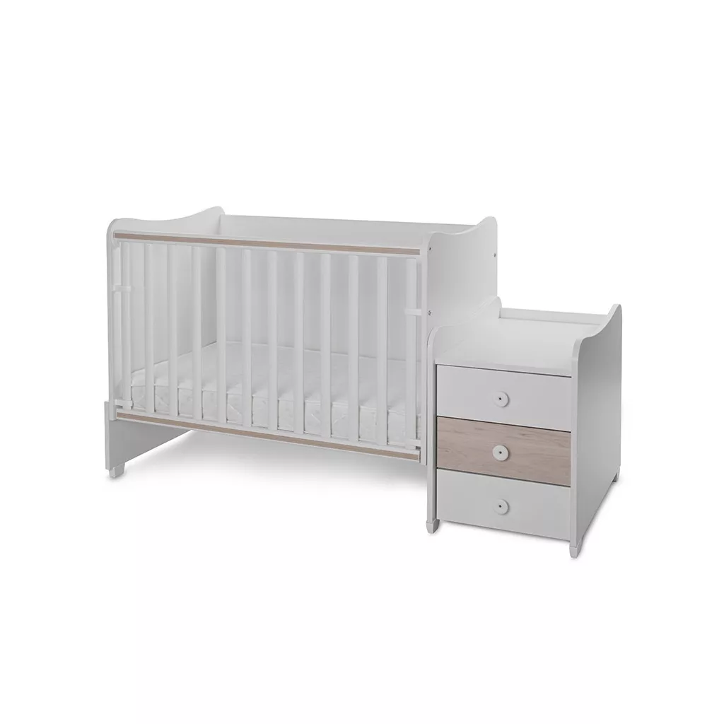 Lorelli Maxi Plus kombi ágy 70x160 - Trio White/Ligh Oak