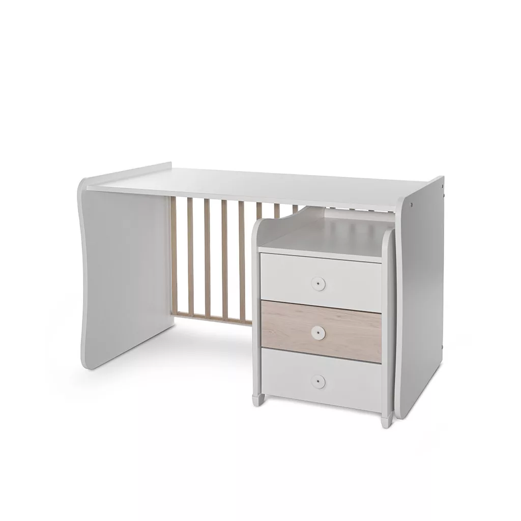 Lorelli Maxi Plus kombi ágy 70x160 - Trio White/Ligh Oak