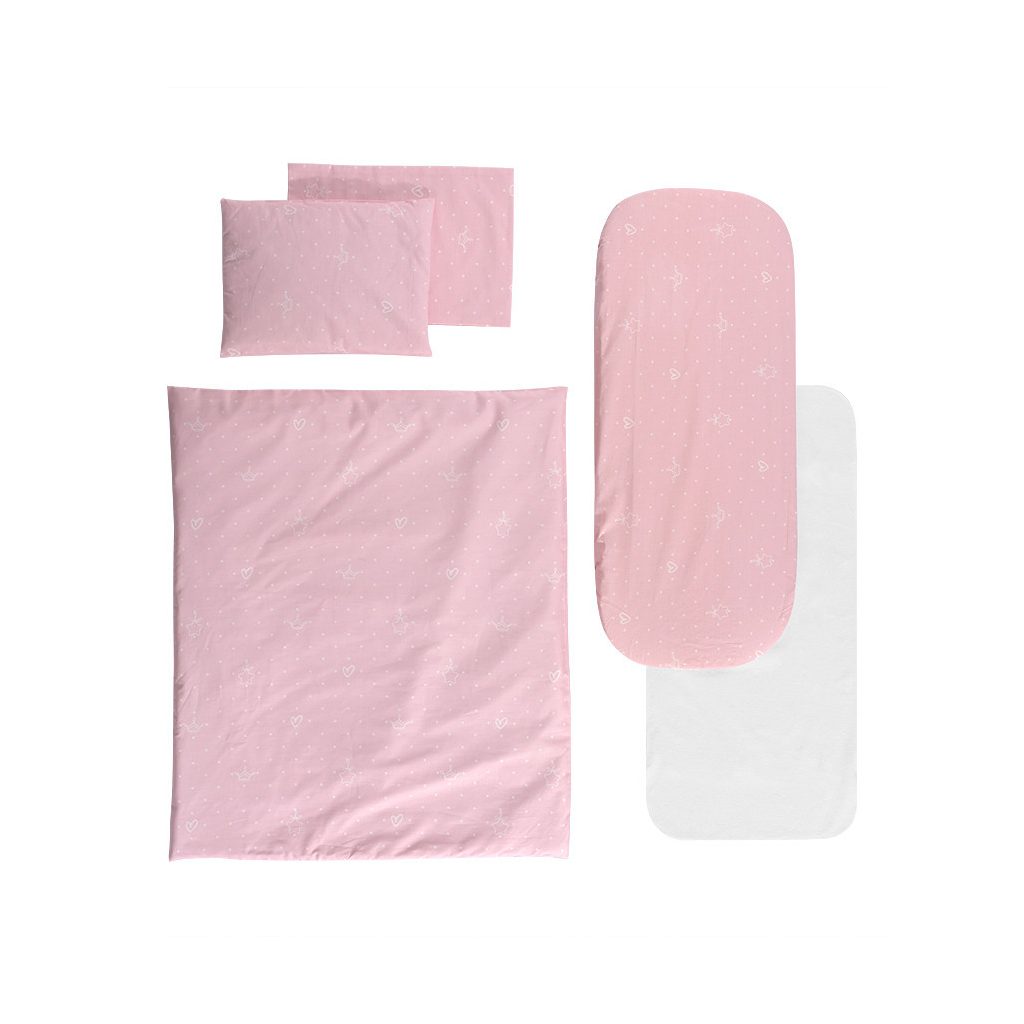 Lorelli ágynemű garnitúra mózeskosárba - Little Bear Pink