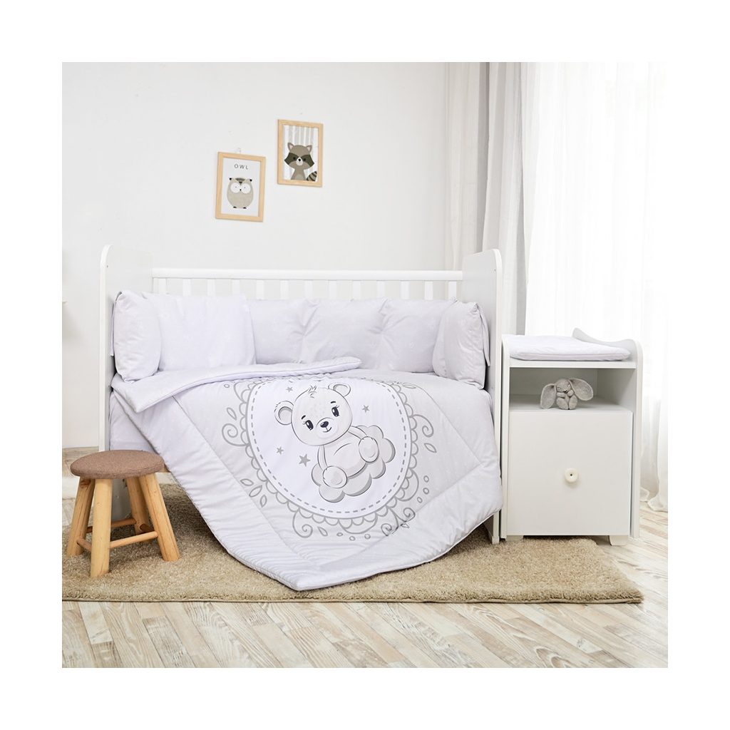 Lorelli ágynemű garnitúra Trend kombi ágyhoz - Little Bear Grey