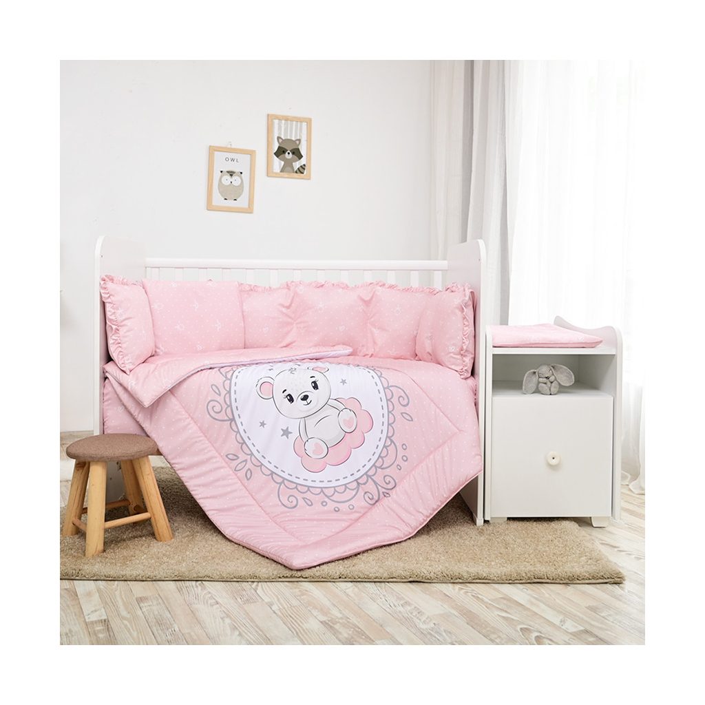 Lorelli ágynemű garnitúra Trend kombi ágyhoz - Little Bear Pink