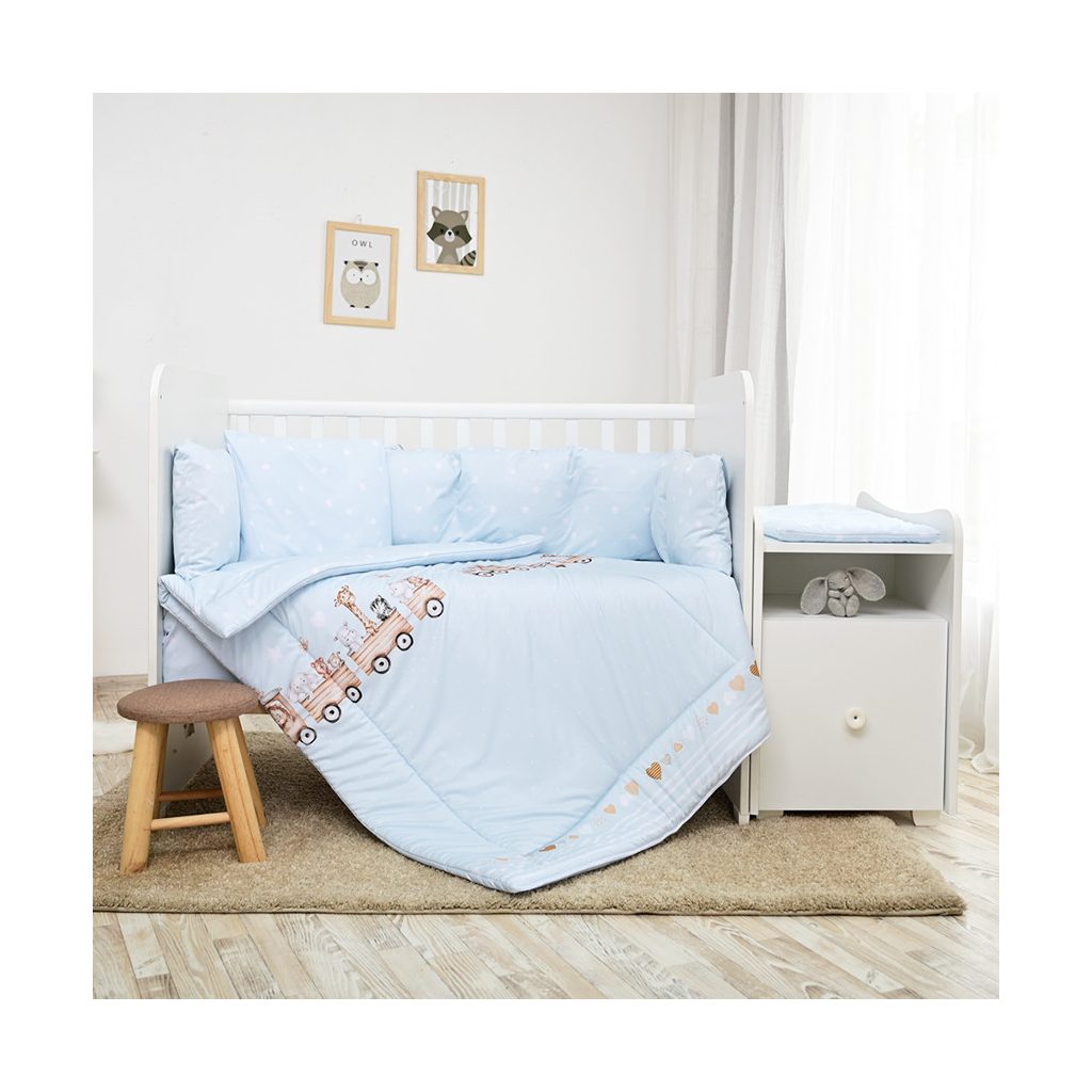 Lorelli ágynemű garnitúra Trend kombi ágyhoz - Train Blue