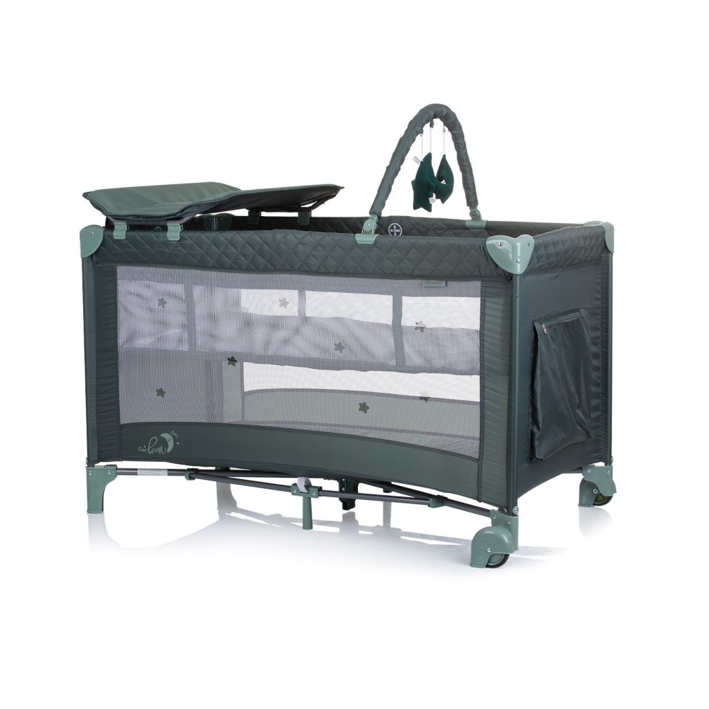 Chipolino Luna multifunkciós utazóágy - Pastel Green