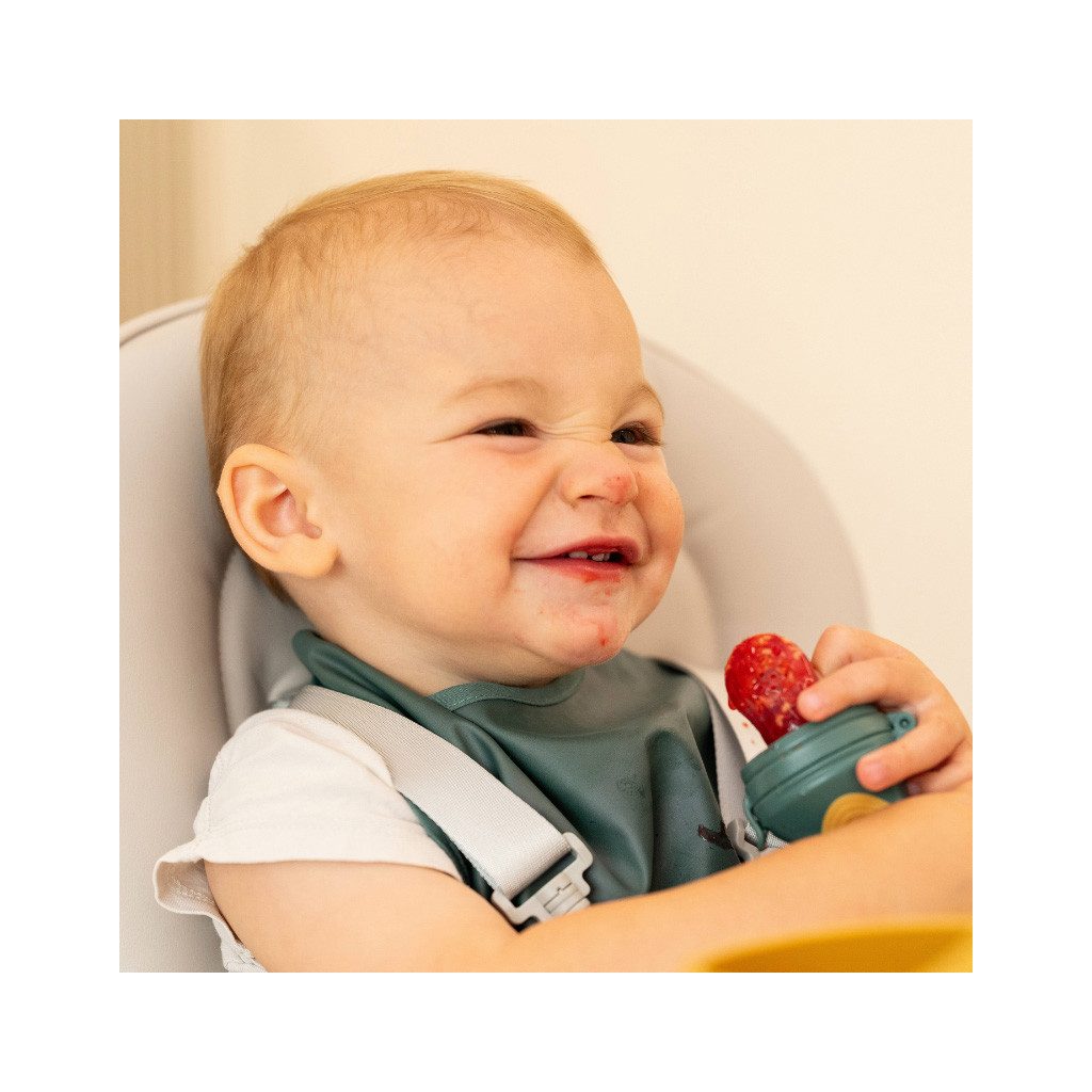 PETITE&MARS Szilikon gyümölcs etető cumi Fruzi Rose&Sand 6hó+