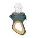 PETITE&MARS Szilikon gyümölcs etető cumi Fruzi Green&Ochre 6hó+