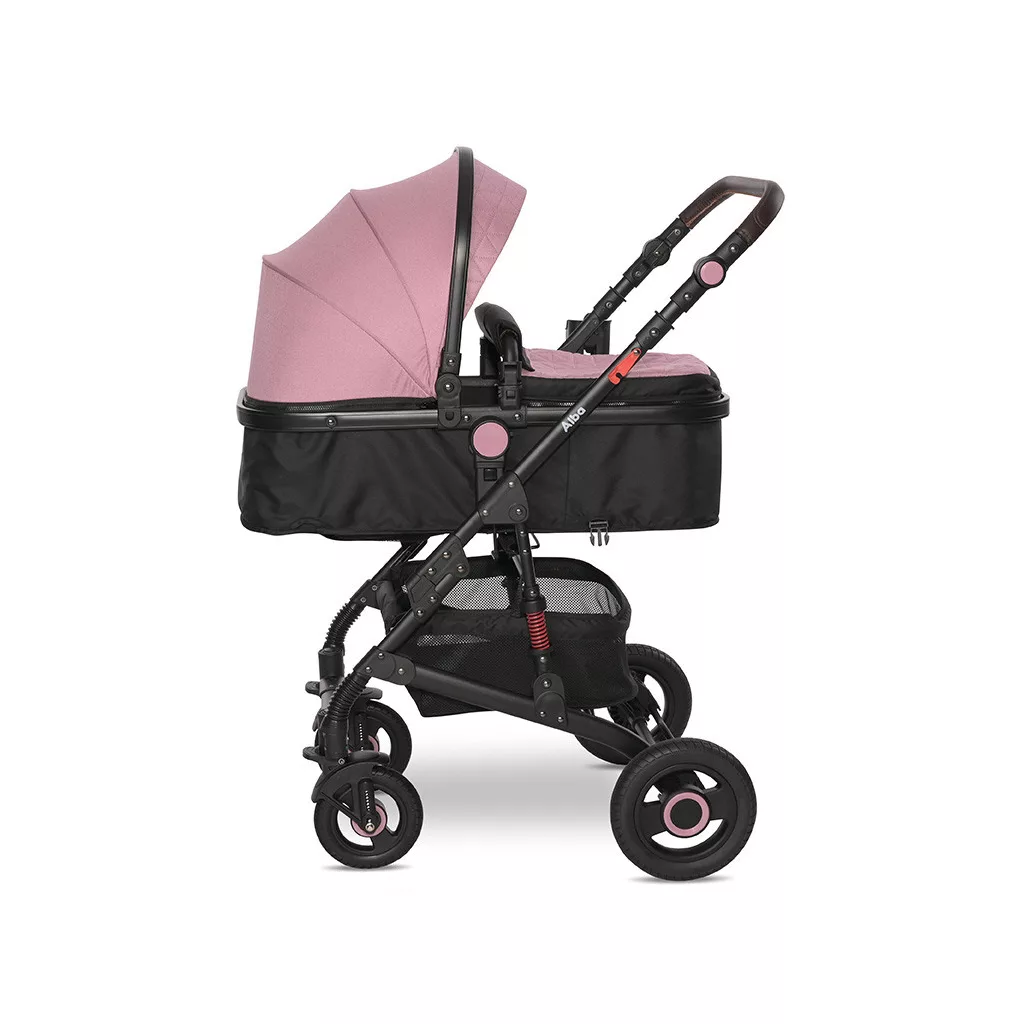 Lorelli Alba multifunkciós babakocsi + adapter - Premium Pink