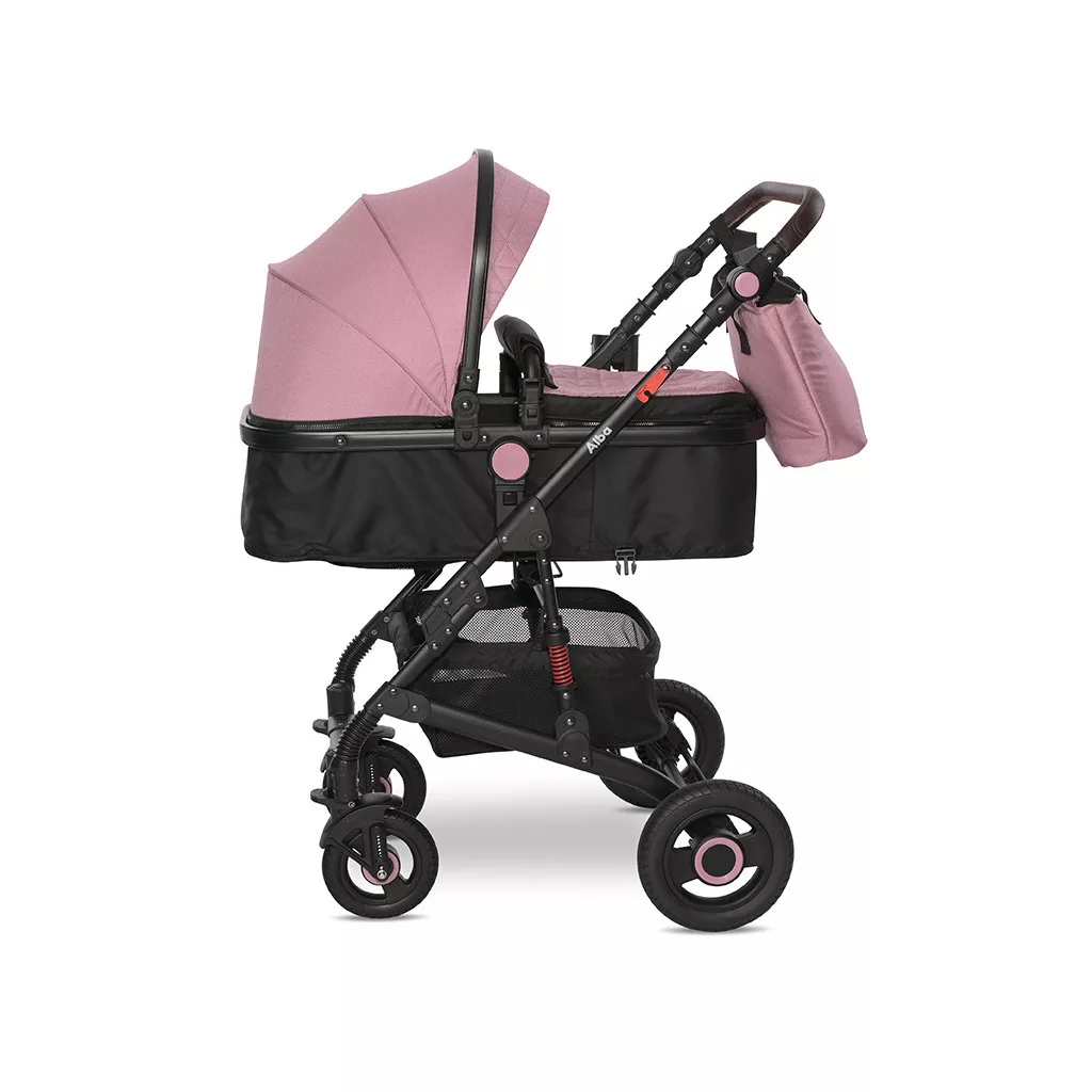 Lorelli Alba multifunkciós babakocsi + adapter - Premium Pink