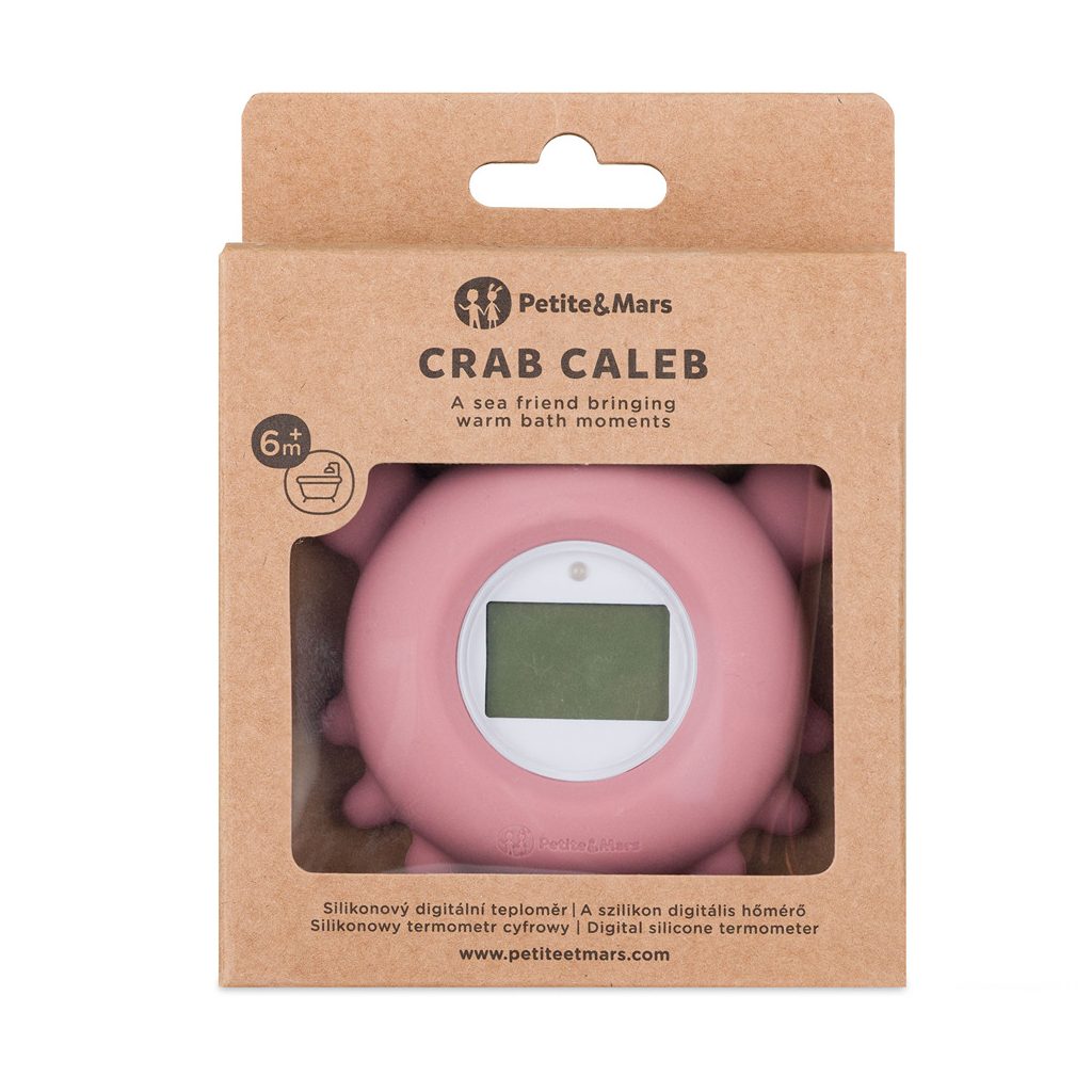 PETITE&MARS Szilikon digitális vízhőmérő Crab Caleb Dusty Rose 0hó+