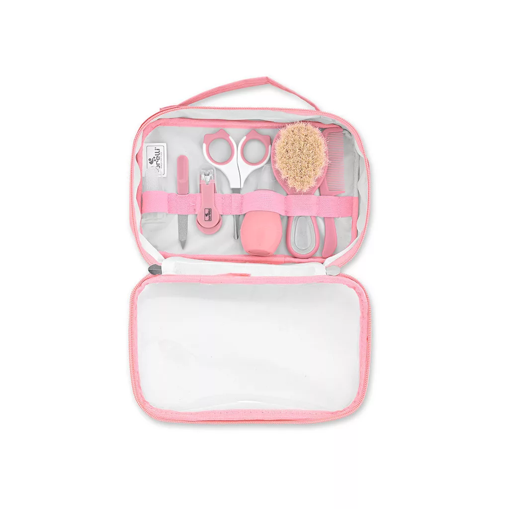 Baby Care ápolási szett átlátszó tartóban - blush pink
