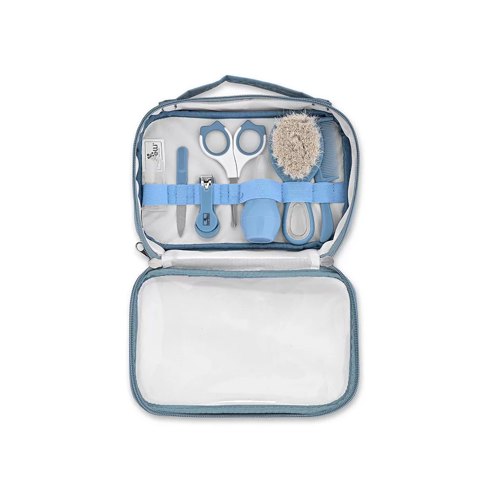 Baby Care ápolási szett átlátszó tartóban - moonlight blue