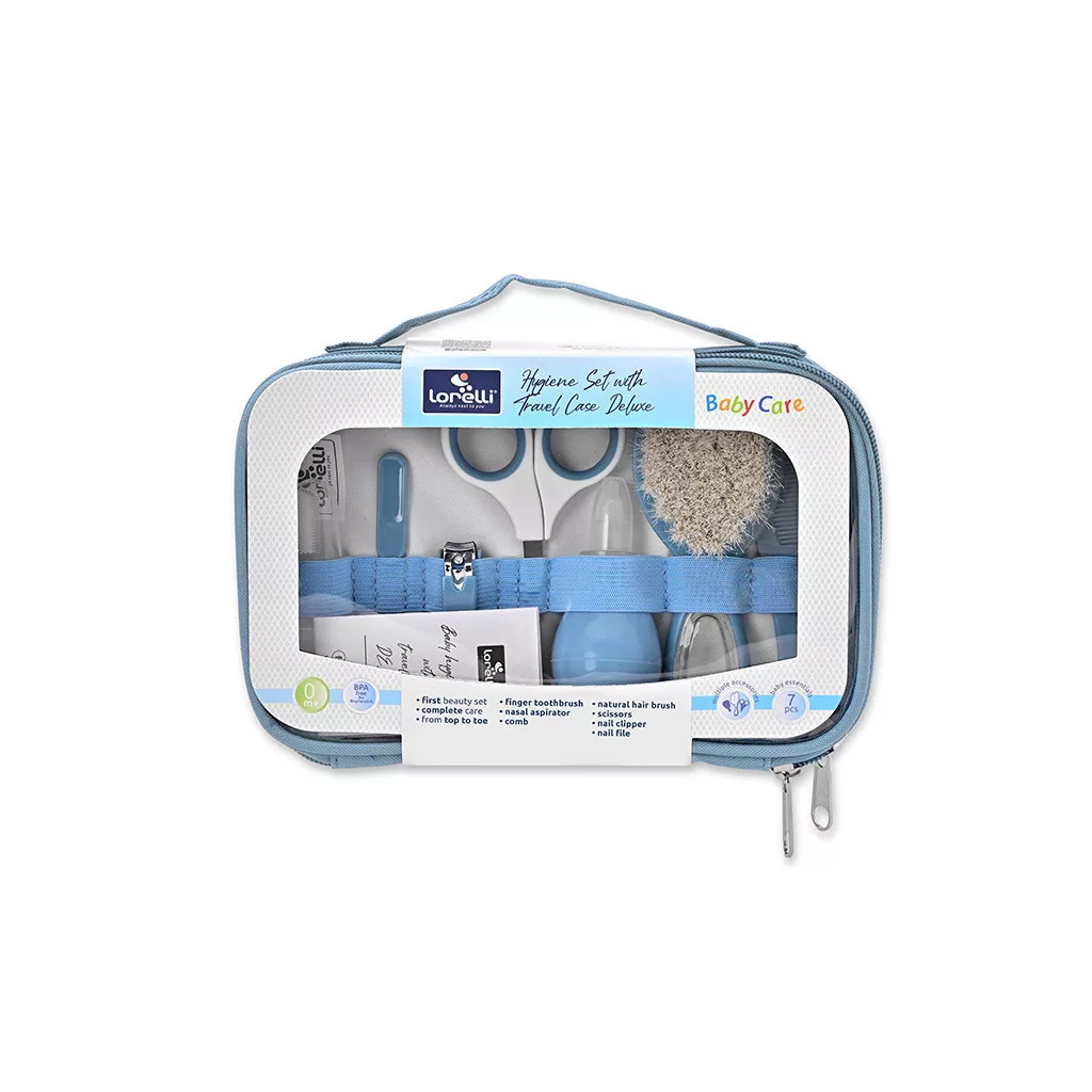 Baby Care ápolási szett átlátszó tartóban - moonlight blue