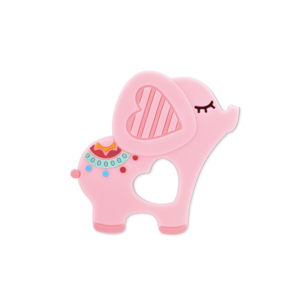 Baby Care szilikon rágóka - Еlephant Lucky Pink