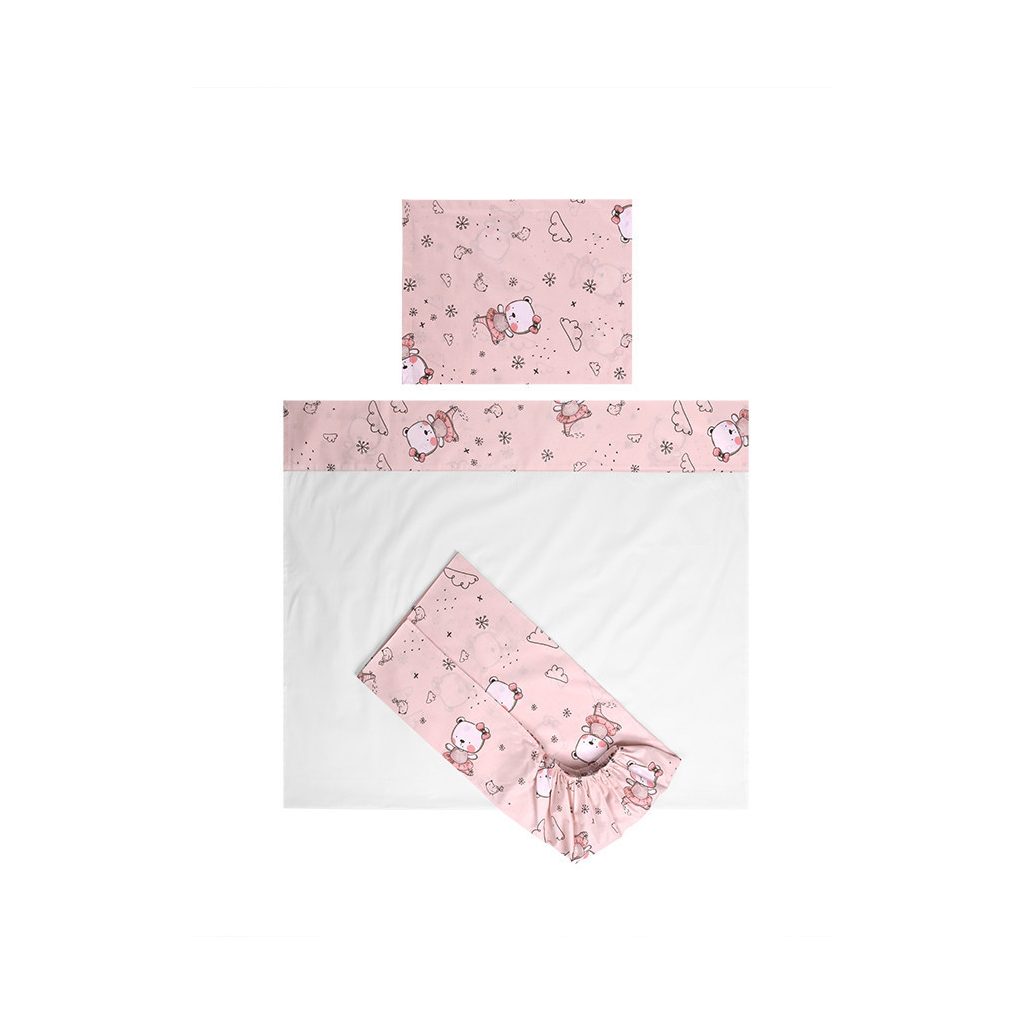 Lorelli Tiny Dream Trio ágynemű garnitúra 60x120 - Pink Ballerina Bear
