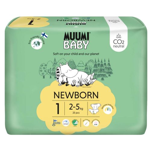 MUUMI Baby 1 Újszülött 2–5 kg (25 db), öko pelenkák