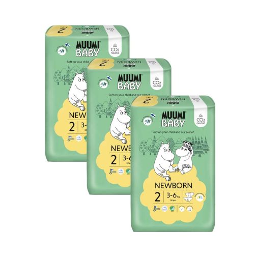 MUUMI Baby 2 Newborn 3-6 kg (174 db), havi csomag eco pelenka