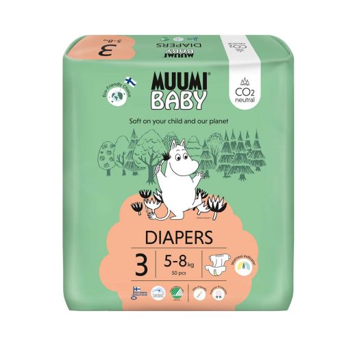 MUUMI Baby 3 Midi 5–8 kg (50 db), öko pelenkák