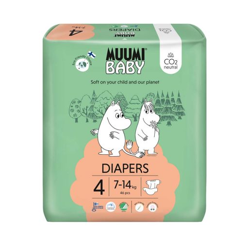 MUUMI Baby 4 Maxi 7–14 kg (46 db), öko pelenkák