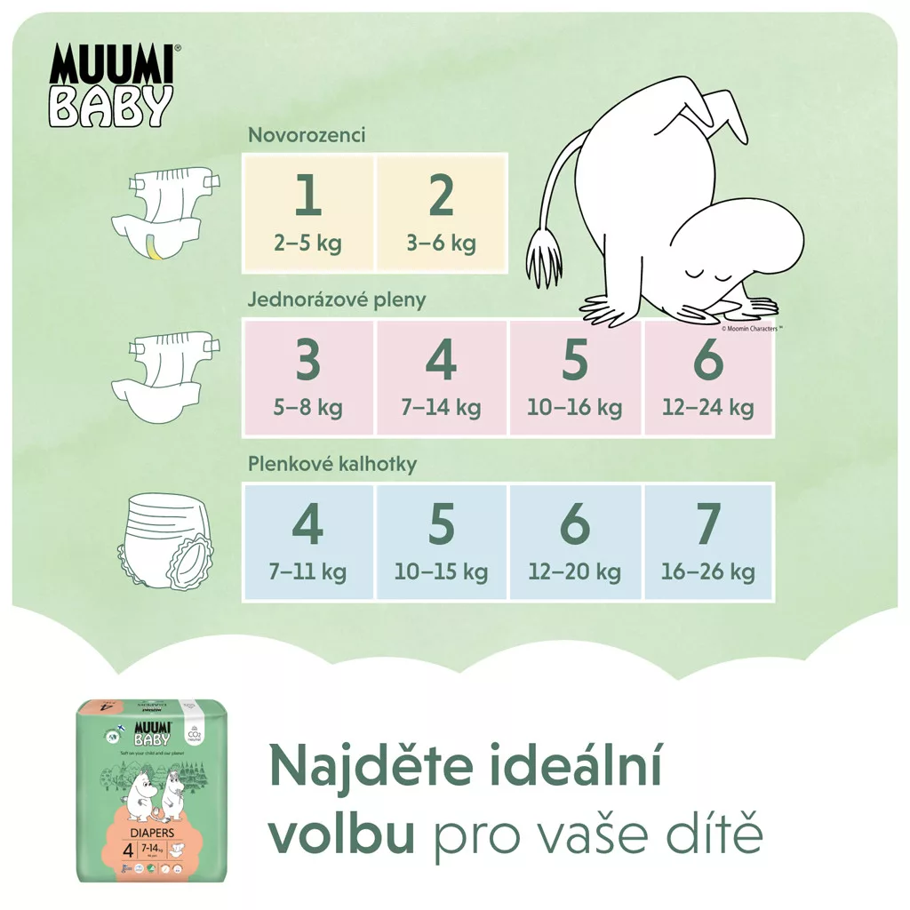 Muumi Baby 4 Maxi ökopelenka 7-14kg (46 db)