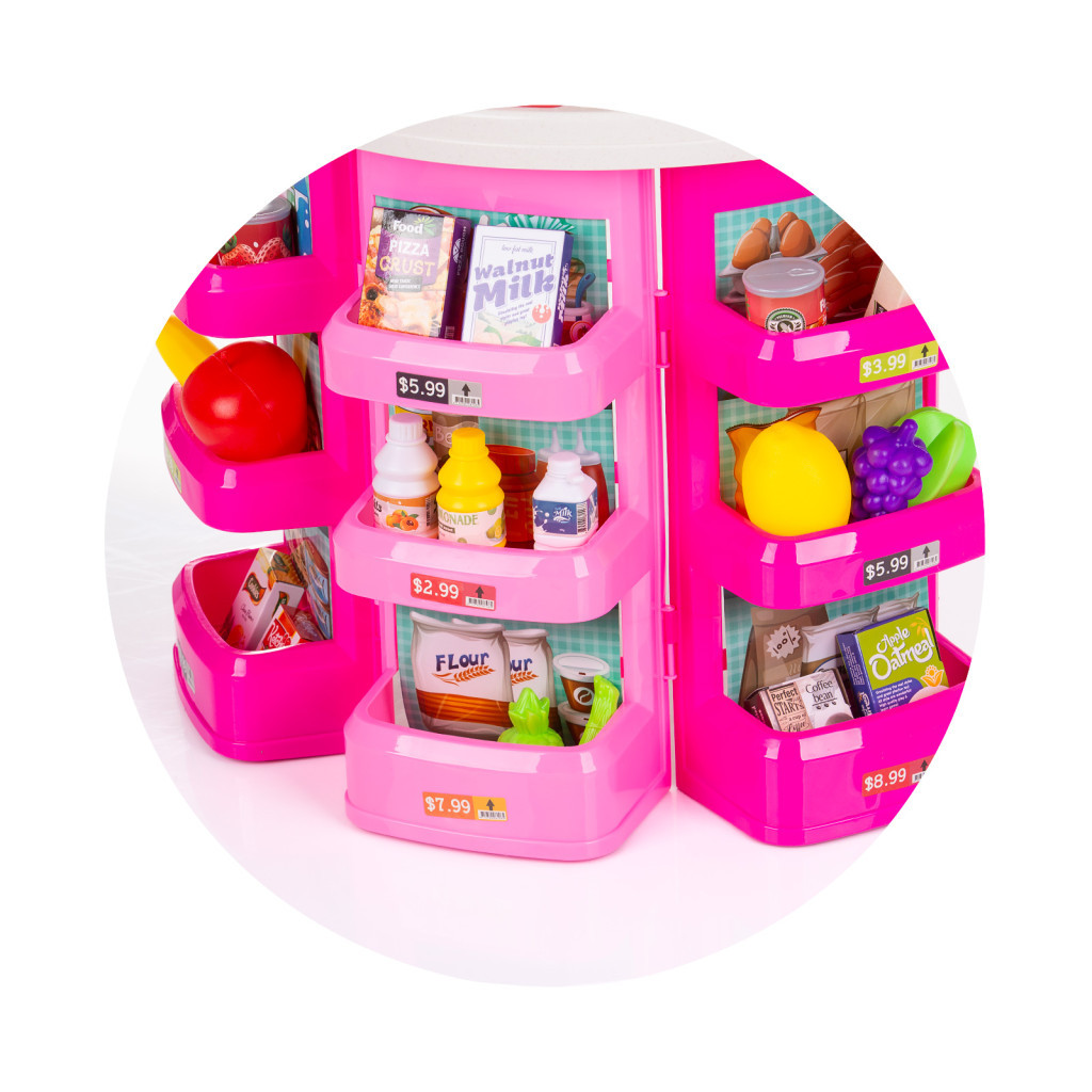 Chipolino Supermarket játékszett bevásárlókocsival - rózsaszín