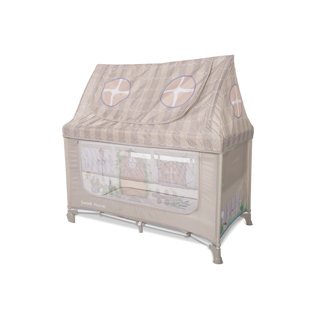 Lorelli Sweet Home 2, multifunkciós utazóágy tetővel - Beige