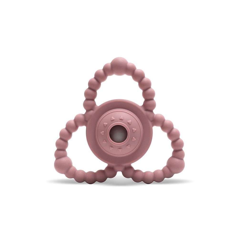 Lorelli Természetes szilikon csörgő-rágóka - Deep Pink