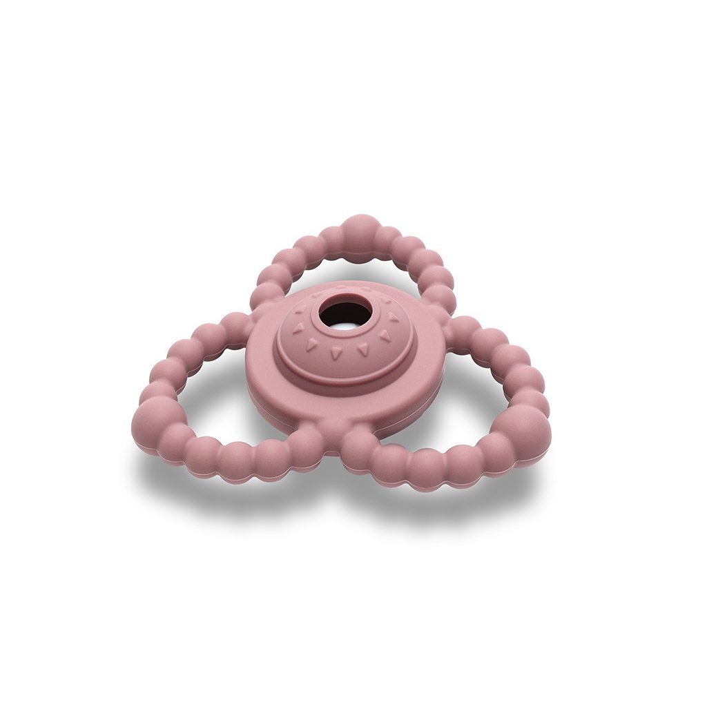 Lorelli Természetes szilikon csörgő-rágóka - Deep Pink