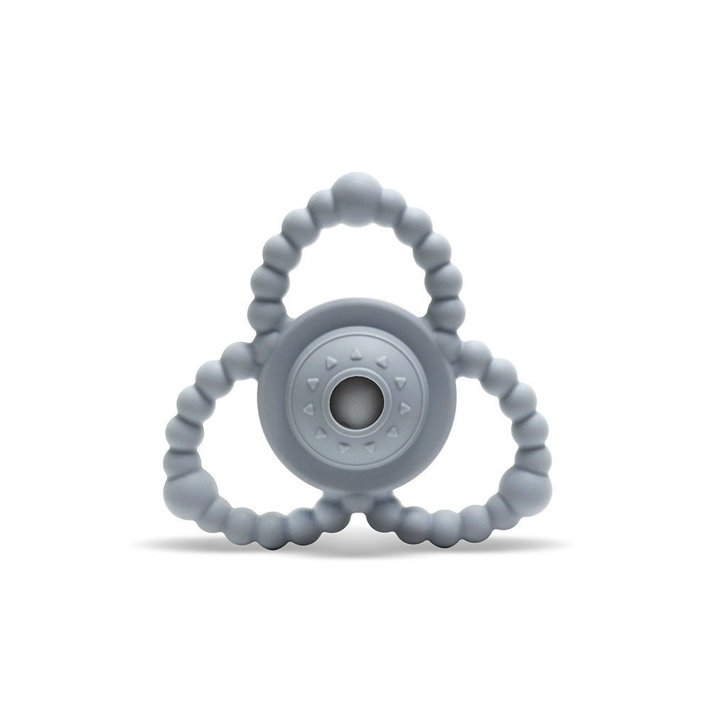 Lorelli Természetes szilikon csörgő-rágóka - Grey