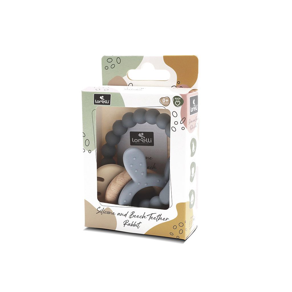 Lorelli Nyuszi szilikon és bükkfa rágóka - Grey