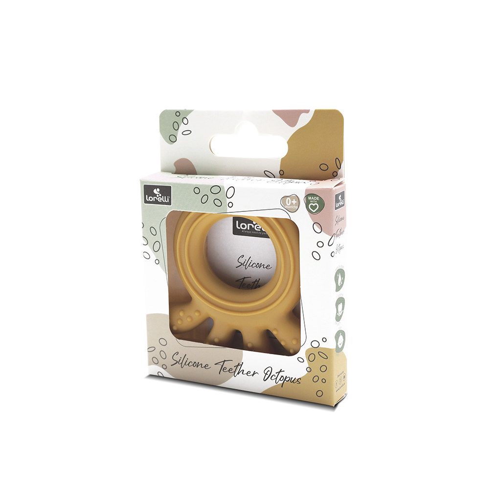 Lorelli Polip természetes szilikon rágóka - Yellow