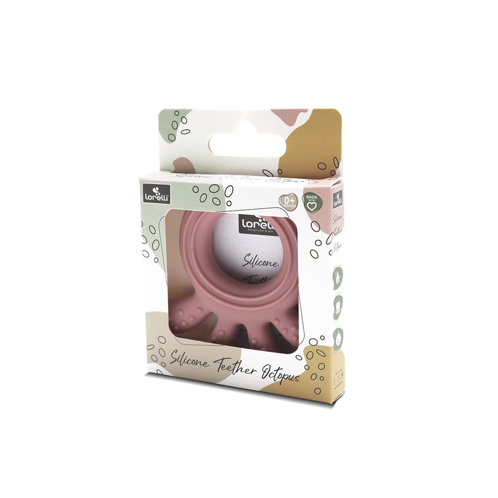 Lorelli Polip természetes szilikon rágóka - Deep Pink