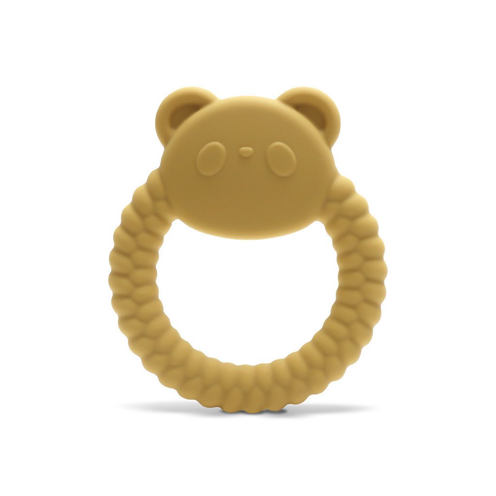 Lorelli Panda természetes szilikon rágóka - Yellow