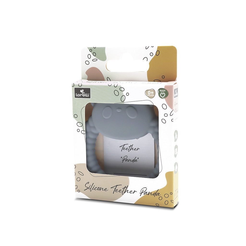Lorelli Panda természetes szilikon rágóka - Grey