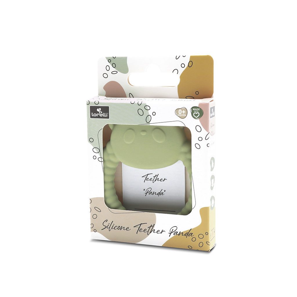 Lorelli Panda természetes szilikon rágóka - Fresh Green