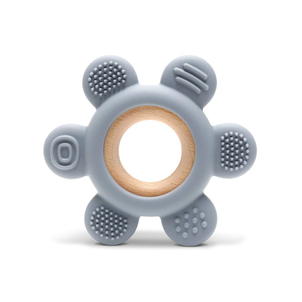 Lorelli Virág szilikon és bükkfa rágóka - Grey