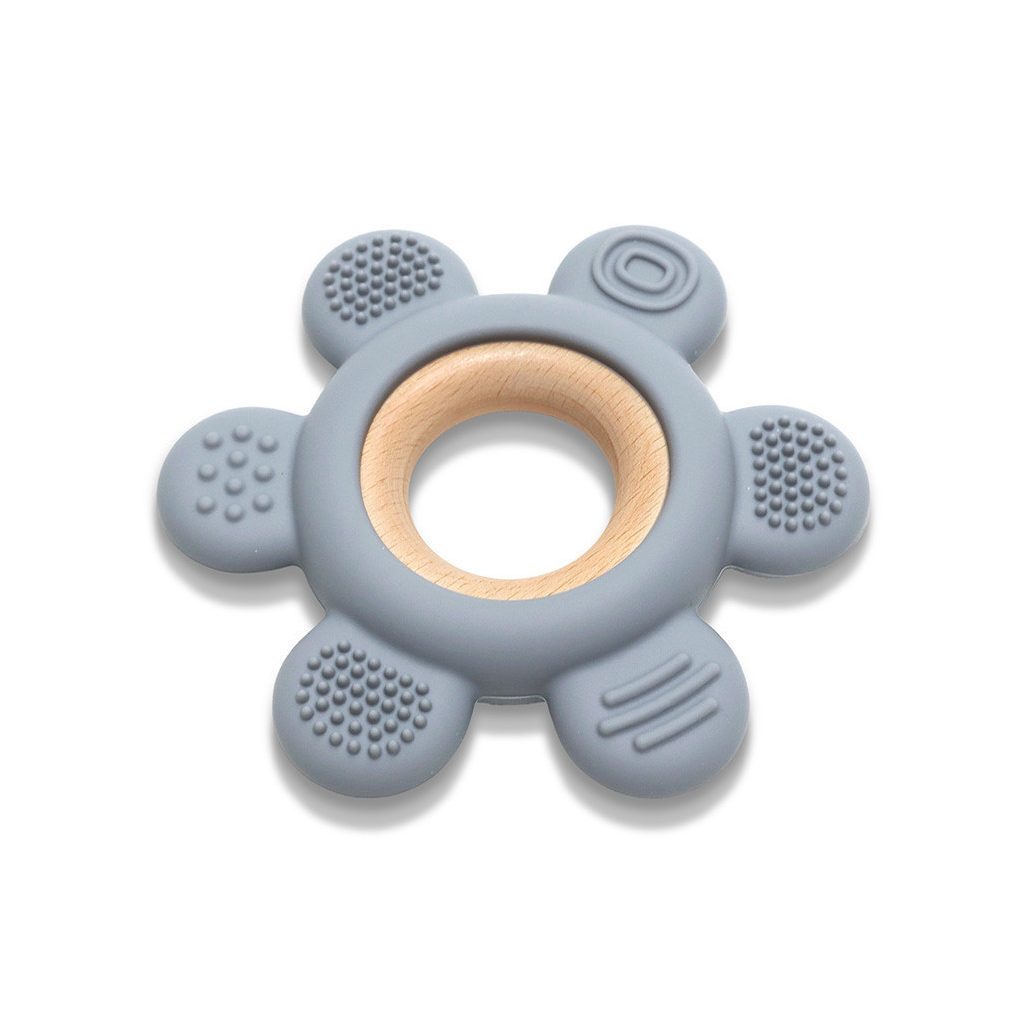 Lorelli Virág szilikon és bükkfa rágóka - Grey